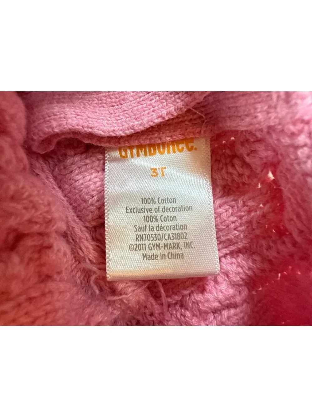 Gymboree Girls 3T Pink Knit Sweater Dress Ruffle Winter bird Design (H712)